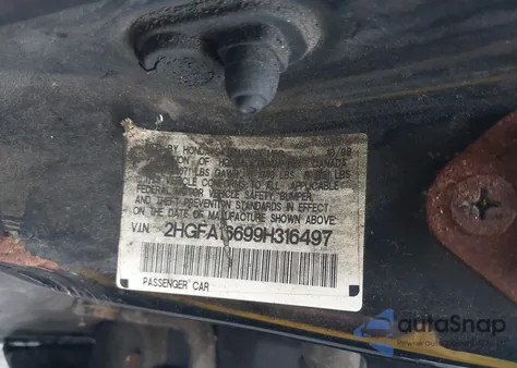 2009 Honda Civic Lx-S z USA, uszkodzony, nr VIN 2HGFA16699H316497